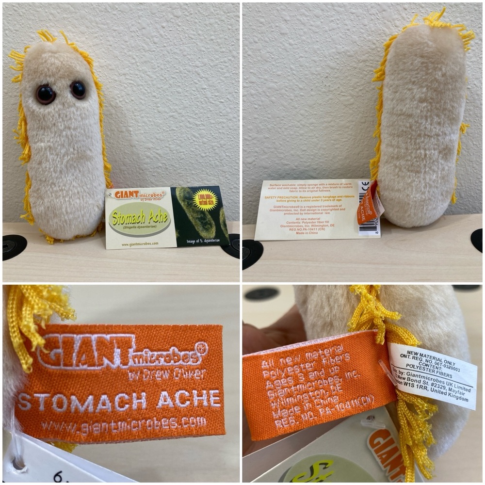 Giant Microbes Plush Plague Mad Cow Salmonella Stomach Ache Science Medical Gift - Picture 5 of 5
